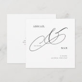 Tijdloze elegantie Vierkante Bruiloft Save the Dat Date (Voorkant / Achterkant)