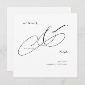 Tijdloze elegantie Vierkante Bruiloft Save the Dat Save The Date (Voorkant / Achterkant)