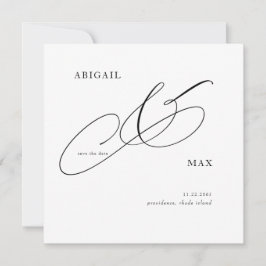 Tijdloze elegantie Vierkante Bruiloft Save the Dat Save The Date