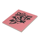 Tijdloze elegantie voor uw Space Retro Roos Tattoo Tegeltje (Zijkant)