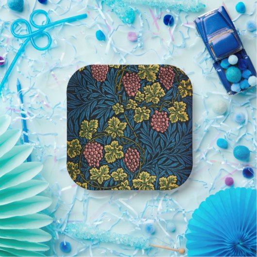 Tijdloze elegantie: William Morris Vine Pattern Papieren Bordje (Feest)