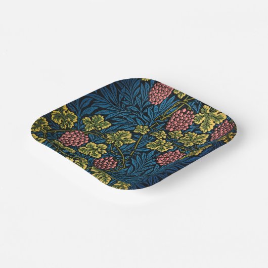 Tijdloze elegantie: William Morris Vine Pattern Papieren Bordje (Gebogen)