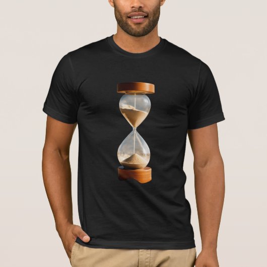 Tijdloze elegantie: zandloper T-shirt Design" (Voorkant)