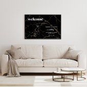 Tijdloze elegantie: zwart marmer met gouden bruilo acryl bord