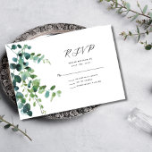 Tijdloze Eucalyptus Greenery Wedding Response Kaar RSVP Kaartje
