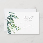 Tijdloze Eucalyptus Greenery Wedding Response Kaar RSVP Kaartje (Voorkant)