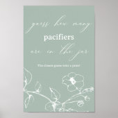  tijdloze Floral Baby shower Guess spel Poster (Voorkant)