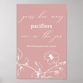 tijdloze Floral Baby shower Guess spel Poster (Voorkant)