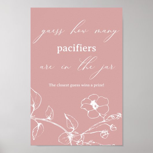  tijdloze Floral Baby shower Guess spel Poster (Voorkant)