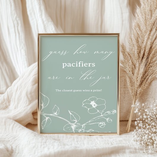  tijdloze Floral Baby shower Guess spel Poster