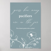 tijdloze Floral Baby shower Guess spel Poster (Voorkant)