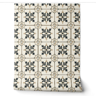 Tijdloze Floral Charm Petite - Zwart en Goud Behang