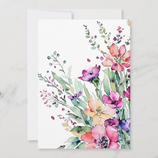 Tijdloze Floral Elegance bruiloft uitnodiging (Achterkant)