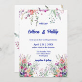 Tijdloze Floral Elegance bruiloft uitnodiging (Voorkant / Achterkant)