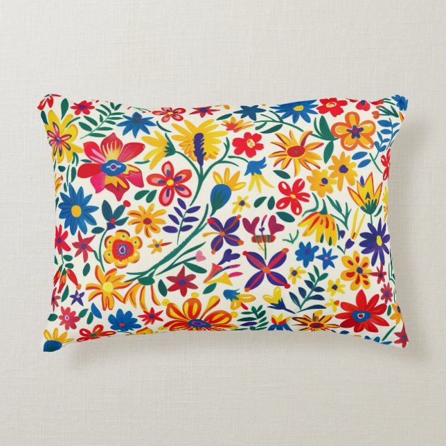 Tijdloze Floral Grace Accent Pillow Accent Kussen (Voorkant)