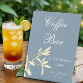 Tijdloze Floral Symphony Coffee Bar bruiloft Reclamebord Met Voetstuk