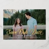Tijdloze Folie Huwelijk Save The Date Kaart (Voorkant)
