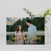 Tijdloze Folie Huwelijk Save The Date Kaart (Staand Voorkant)