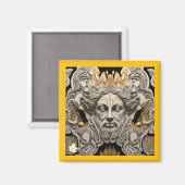 Tijdloze folkloristische kunst magneet (Voorkant / Achterkant)