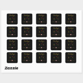 Tijdloze formele zwarte bedank vierkante sticker (Vel)