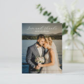 Tijdloze foto budget bruiloft bedankkaart (Staand voorkant)