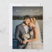 Tijdloze foto Elegante Pas getrouwd Kerst Feestdagenkaart (Voorkant)