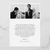 Tijdloze foto Moderne bruiloft Folie Dank u kaart (Achterkant)