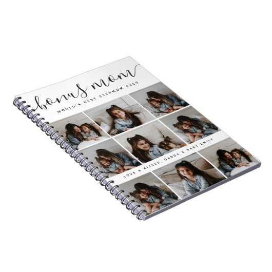Tijdloze fotocollage witte stiefmoeder Moederdag Notitieboek (Rechterzijde)