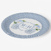 Tijdloze gemberpot-monogram-huwelijksfeest papieren bordje (Gekanteld)