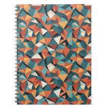 Tijdloze geometrische teal- en oranje patroon
