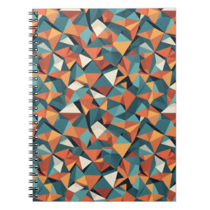 Tijdloze geometrische teal- en oranje patroon notitieboek