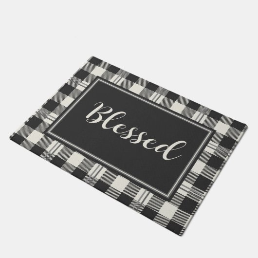 Tijdloze gezegende Buffalo Plaid Deurmat Design (Schuin)