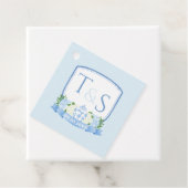 Tijdloze Ginger Jar Monogram Crest Wedding Bedankjes Labels (In situ)