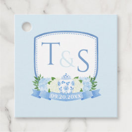 Tijdloze Ginger Jar Monogram Crest Wedding Bedankjes Labels