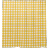 Tijdloze Gingham Vibrant Yellow Douchegordijn (Voorkant)