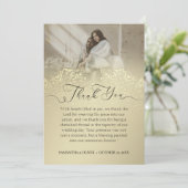 Tijdloze `Gold Damask Bedankt Opmerking (Staand voorkant)