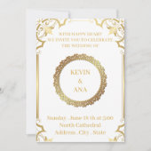 Tijdloze gouden bruiloft uitnodigingen | Gepersona (Voorkant)