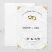 Tijdloze Gouden Hoekaccenten Trouw Uitnodiging (Voorkant / Achterkant)