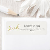 Tijdloze gouden script retourlabel etiket (Insitu)