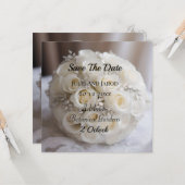 Tijdloze Grace: Een Topiary van Witte Trouwen Roze Kaart (Voorkant / Achterkant in situ)