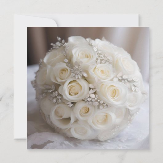 Tijdloze Grace: Een Topiary van Witte Trouwen Roze Kaart (Achterkant)