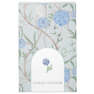 Tijdloze Grandmillennial Bloemmotieven Kalender