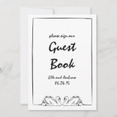Tijdloze Hand getrokken zwaan bruiloft gast boek t Kaart (Voorkant)