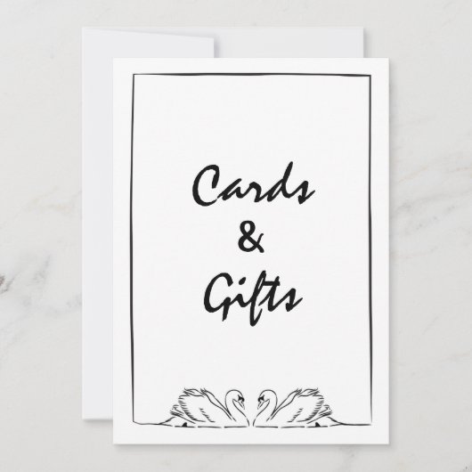 Tijdloze Hand getrokken zwaan Kaarten en geschenke (Voorkant)