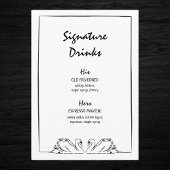 Tijdloze Hand getrokken zwaan Signature Drinken br Menu