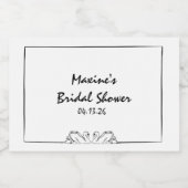 Tijdloze handgeschreven Swan Vrijgezellenfeest Cha Sparkling Wijnetiket (Enkel label)