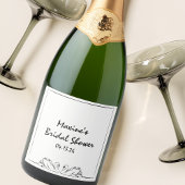 Tijdloze handgeschreven Swan Vrijgezellenfeest Cha Sparkling Wijnetiket