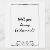 Tijdloze handgeschreven zwanen bruidsmeisje voorst wijn etiket (Enkel label)