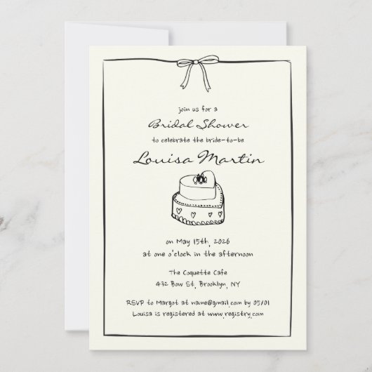 Tijdloze handgetekende Vrijgezellenfeesten  taart Kaart (Voorkant)