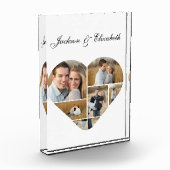 Tijdloze hartvorm Gepersonaliseerde paar Collage Fotoblokken (Links)